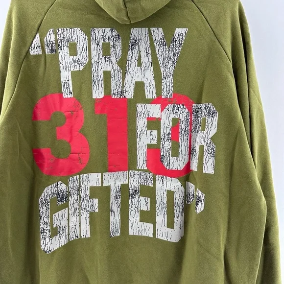 NWT GFTD‎ LA Pray For Gifted 313 Hoodie Wash Olive Green Men’s L Streetwear - Picture 11 of 12